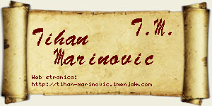 Tihan Marinović vizit kartica